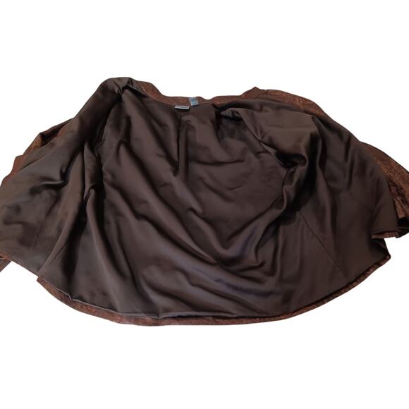 CHICO'S 3 Dressy Silk Linen Evening Jacket Blazer XL Metallic Event Brown Bronze - Picture 6 of 10